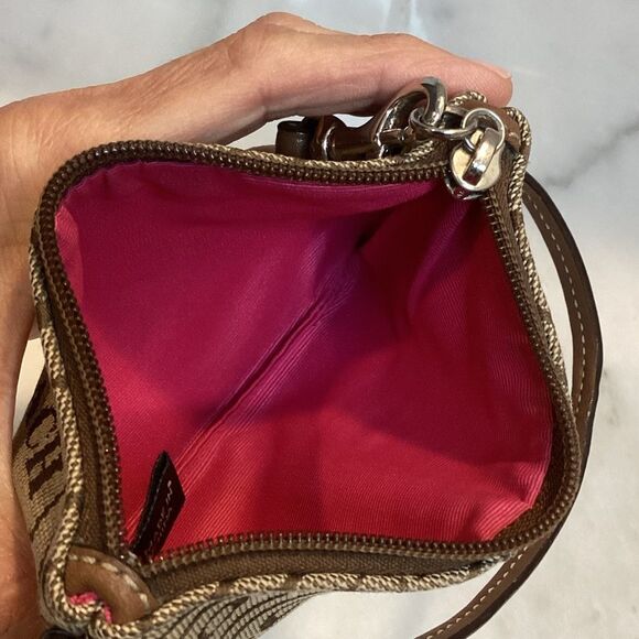 Coach Signature Stripe Plaque Logo Wristlet - Picture 14 of 14